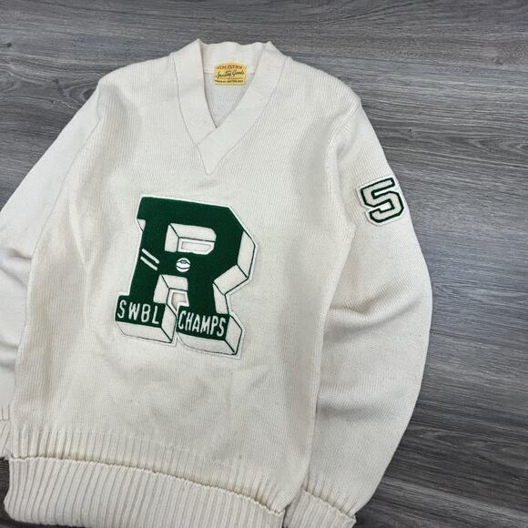 VINTAGE Varsity Letterman Sweater Mens Small SWBL Champs Wool True 50s - Picture 3 of 9